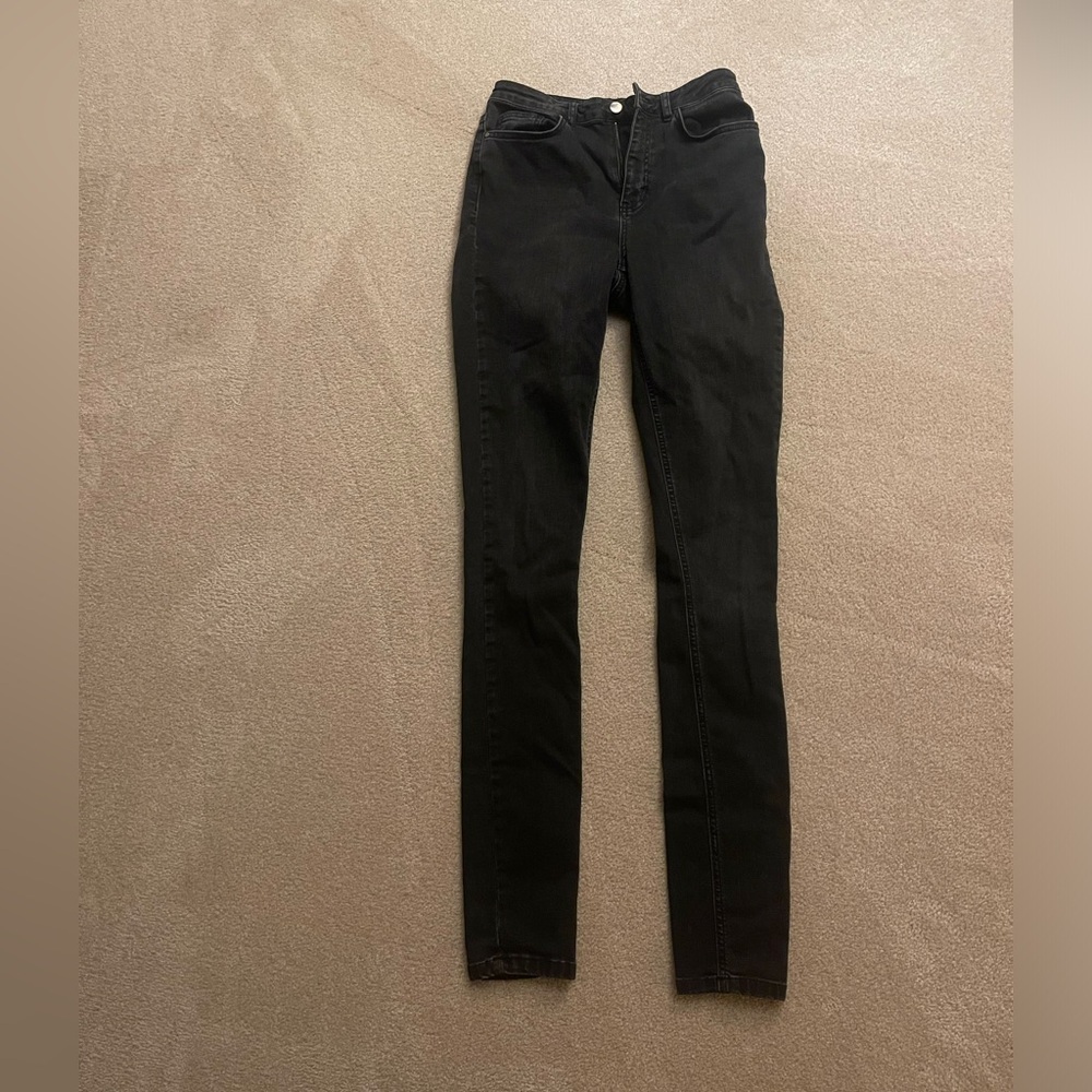 Long tall sally skinny stretch faded black jean size US 8 36” inseam